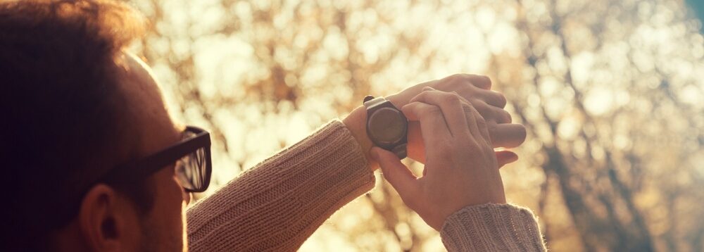 A man checking his watch.