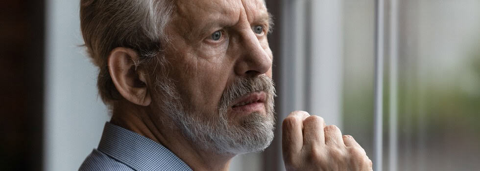A man looking anxious.